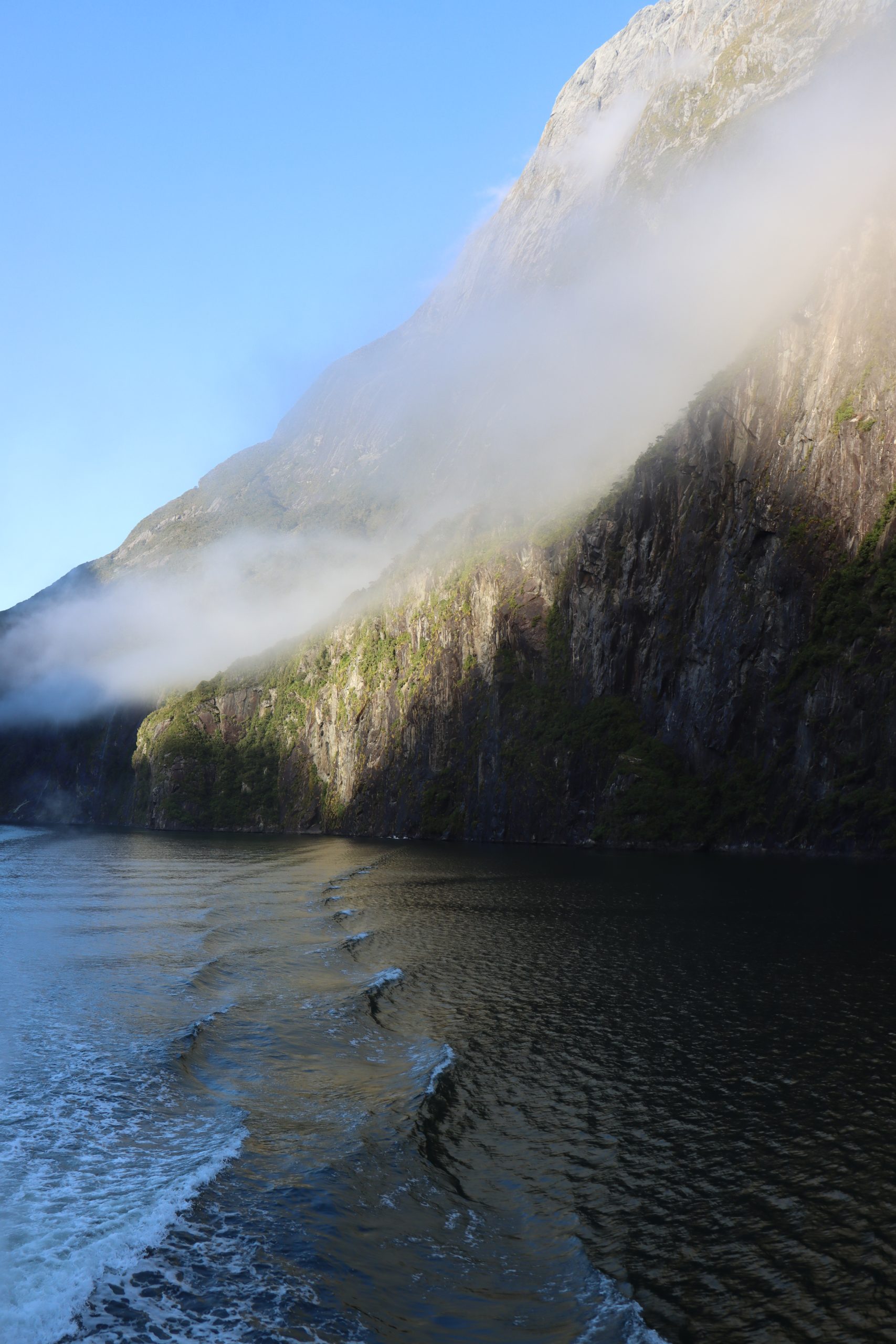 Douce lumière sur les vagues du fjord